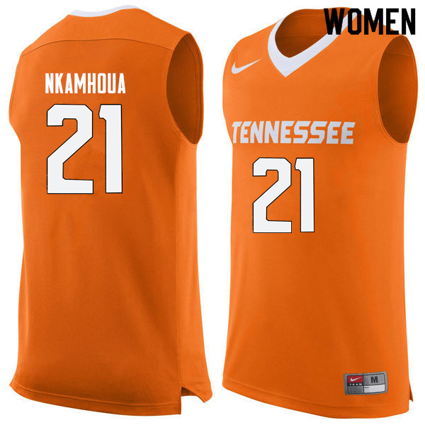 Women #21 Olivier Nkamhoua Tennessee Volunteers College Basketball Jerseys Sale-Orange